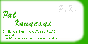 pal kovacsai business card